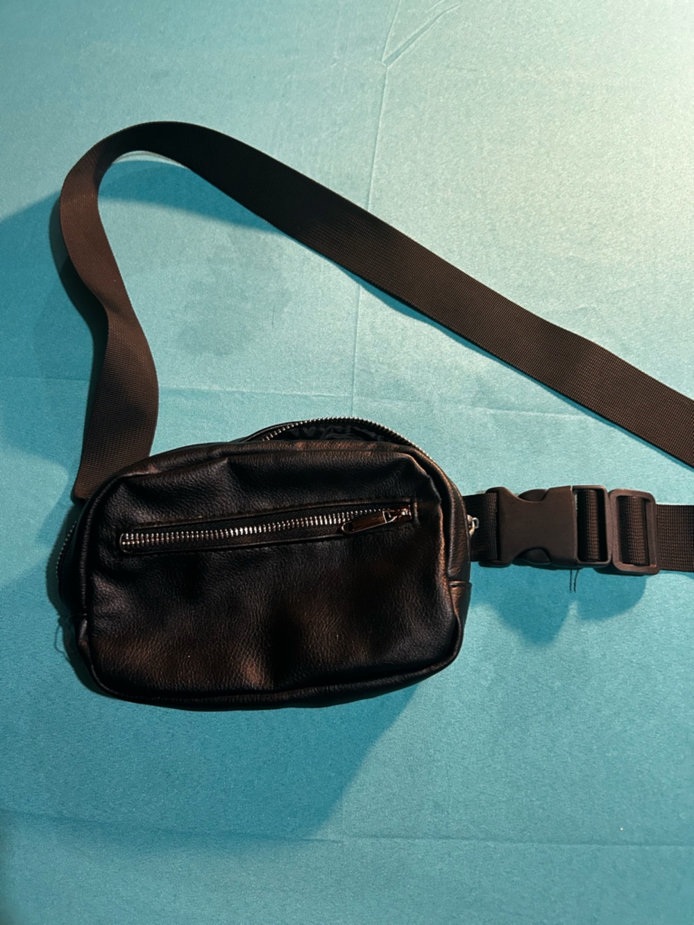 Free with other purchase Black faux Leather Crossbody Sling Bag -